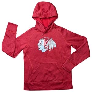 Adidas Chicago Blackhawks NHL  Primary Logo Red Pullover Hoodie Fleece Women's M